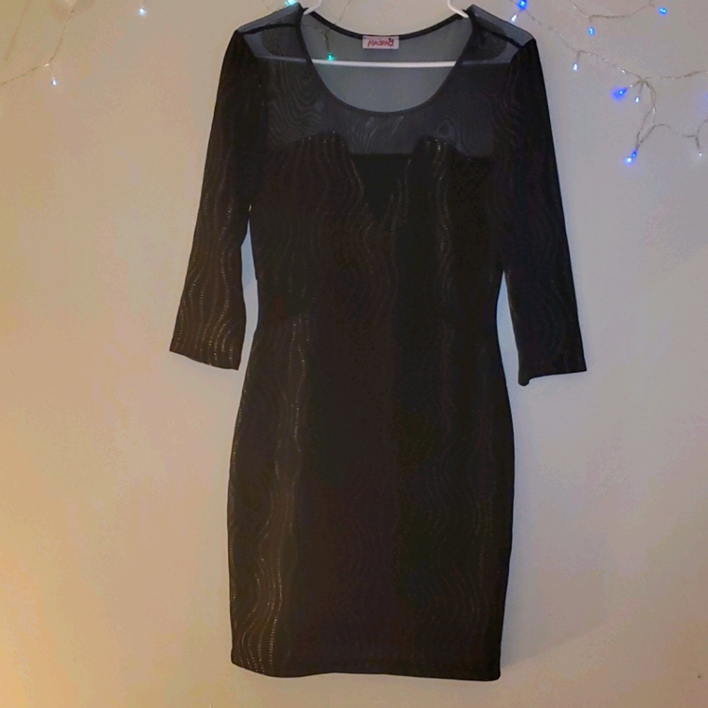 Black, Gold glittery Dress